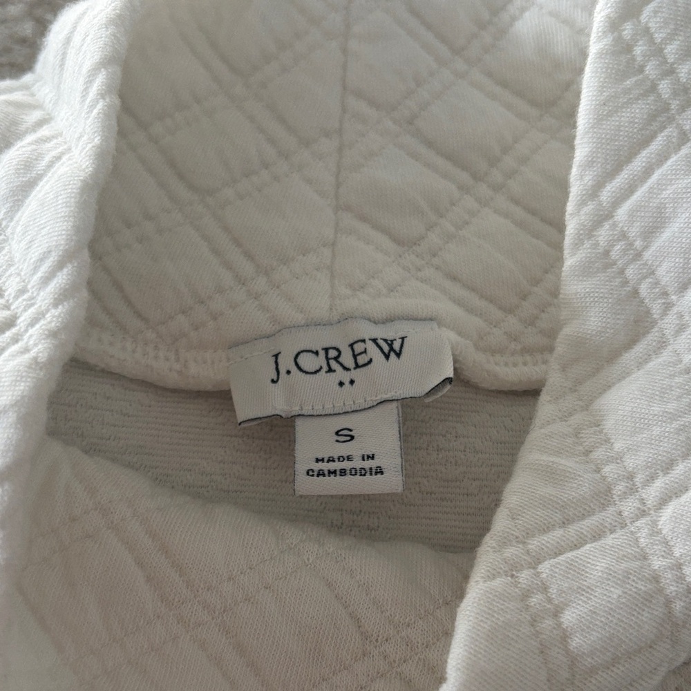 J.Crew Factory Ivory Quilted Pullover - Picture 4 of 7